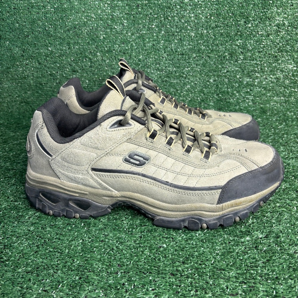 Skechers Sport Energy After Burn Suede Hiking Sneaker Olive Green Mens 14 Wide